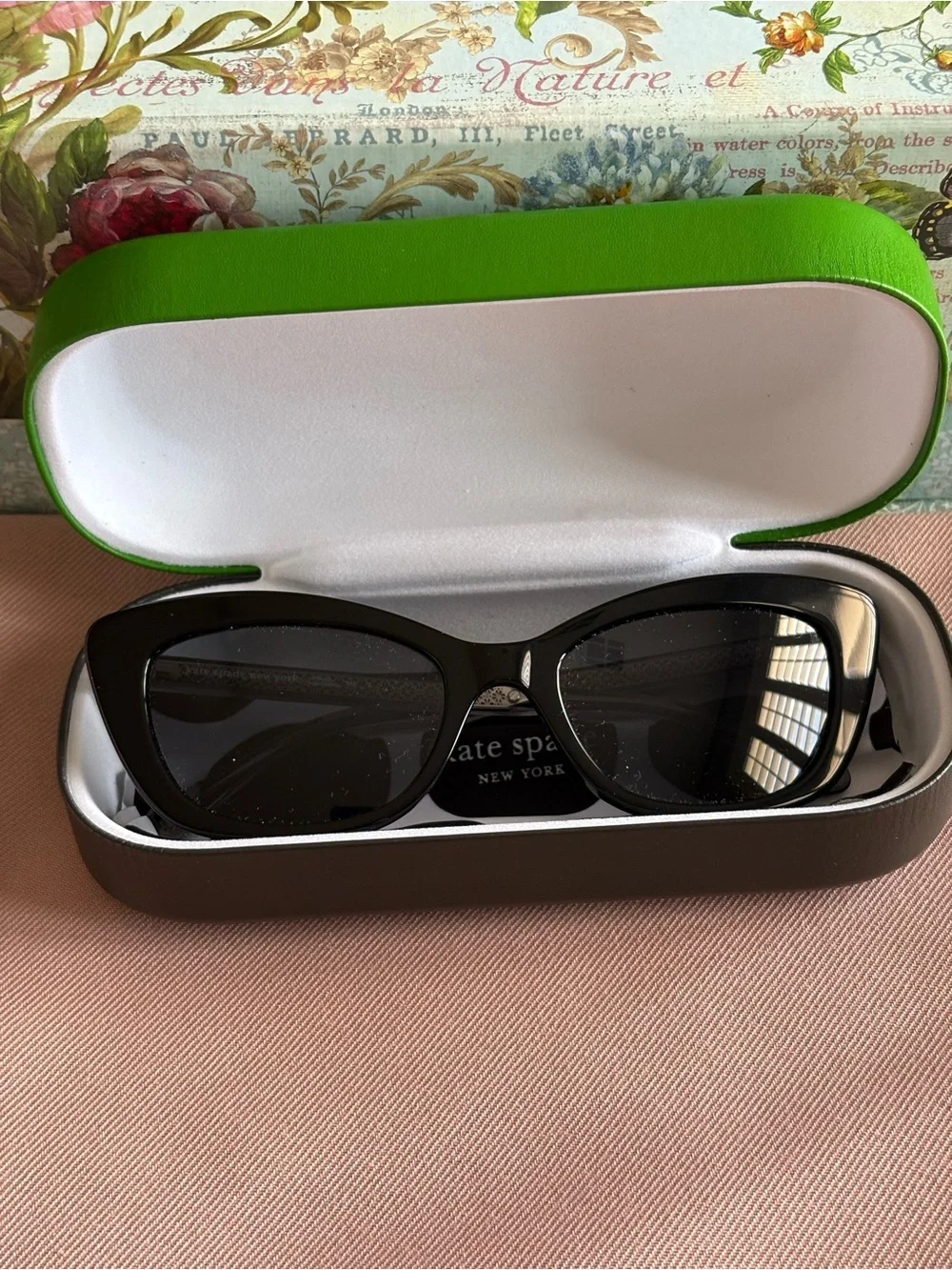 kate spade Black Cat-Eye Sunglasses with Dark Lenses